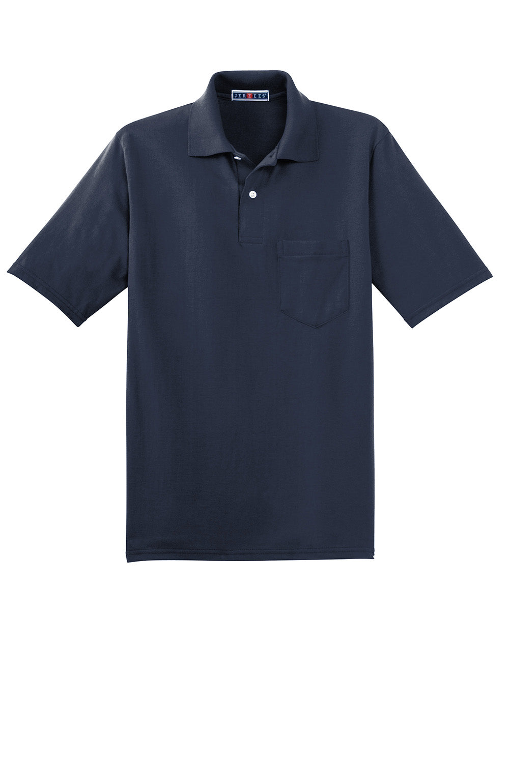 Jerzees 436MP/436P/436MPR Mens SpotShield Stain Resistant Short Sleeve Polo Shirt w/ Pocket Navy Blue Flat Front