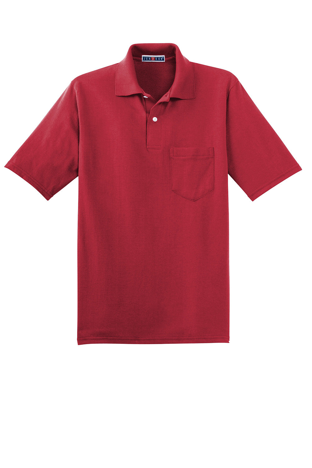 Jerzees 436MP/436P/436MPR Mens SpotShield Stain Resistant Short Sleeve Polo Shirt w/ Pocket True Red Flat Front