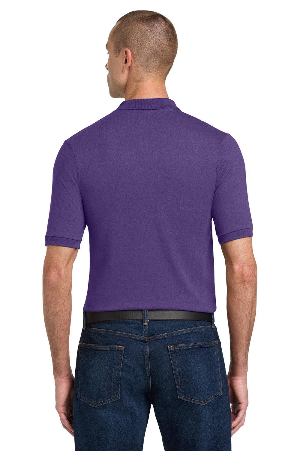 Jerzees 437M/437/437MSR Mens SpotShield Stain Resistant Short Sleeve Polo Shirt Deep Purple Model Back