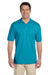 Jerzees 437M/437/437MSR Mens SpotShield Stain Resistant Short Sleeve Polo Shirt California Blue Model Front