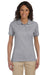 Jerzees 437W/437WR Womens SpotShield Stain Resistant Short Sleeve Polo Shirt Oxford Grey Model Front