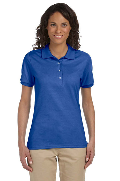 Jerzees 437W/437WR Womens SpotShield Stain Resistant Short Sleeve Polo Shirt Royal Blue Model Front