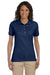 Jerzees 437W/437WR Womens SpotShield Stain Resistant Short Sleeve Polo Shirt Navy Blue Model Front