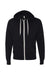 Independent Trading Co. PRM90HTZ Mens French Terry Full Zip Hooded Sweatshirt Hoodie Black Flat Front