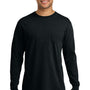 Comfort Colors Mens Long Sleeve Crewneck T-Shirt w/ Pocket - Black