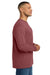 Comfort Colors 4410/C4410 Mens Long Sleeve Crewneck T-Shirt w/ Pocket Brick Red Model Side