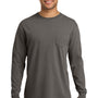 Comfort Colors Mens Long Sleeve Crewneck T-Shirt w/ Pocket - Grey