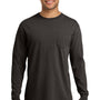 Comfort Colors Mens Long Sleeve Crewneck T-Shirt w/ Pocket - Pepper Grey