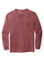 Comfort Colors 4410/C4410 Mens Long Sleeve Crewneck T-Shirt w/ Pocket Brick Red Flat Front