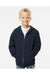 Independent Trading Co. SS4001YZ Youth Full Zip Hooded Sweatshirt Hoodie Navy Blue Model Front