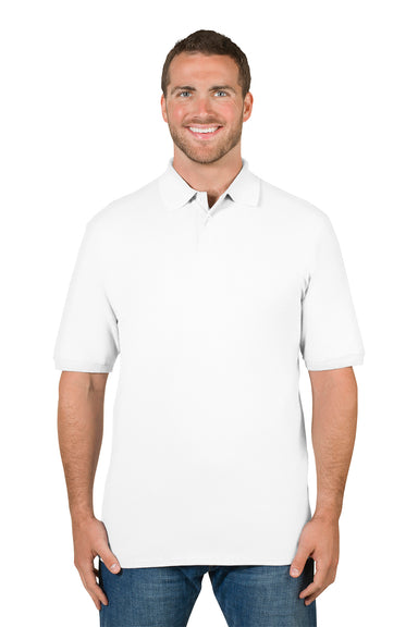 Jerzees 443MR/443M Mens Short Sleeve Polo Shirt White Model Front