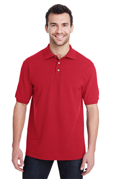 Jerzees 443MR/443M Mens Short Sleeve Polo Shirt True Red Model Front