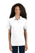 Jerzees 443WR/443W Womens Short Sleeve Polo Shirt White Model Front