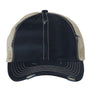 Sportsman Mens Bounty Dirty Washed Mesh Back Adjustable Hat - Navy Blue/Khaki - NEW