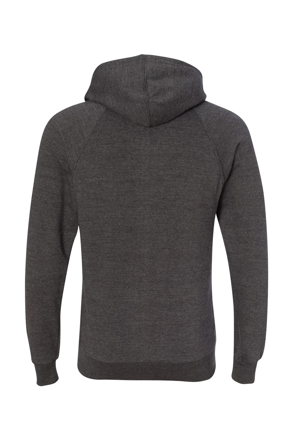 Independent Trading Co. PRM33SBZ Mens Special Blend Raglan Full Zip Hooded Sweatshirt Hoodie Carbon Grey Flat Back