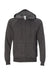 Independent Trading Co. PRM33SBZ Mens Special Blend Raglan Full Zip Hooded Sweatshirt Hoodie Carbon Grey Flat Front