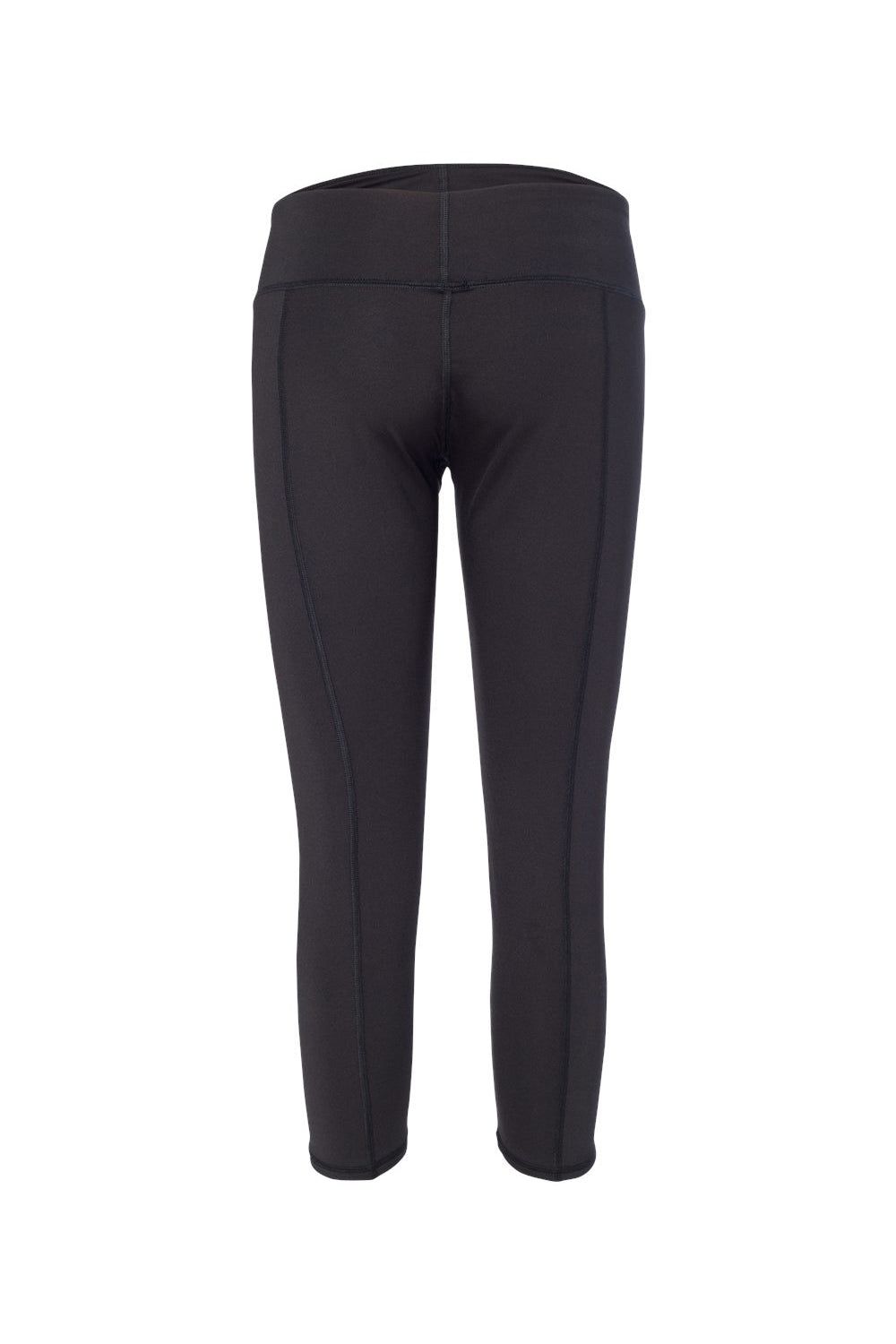 Badger 4617 Womens Moisture Wicking Capri Leggings Black Flat Back