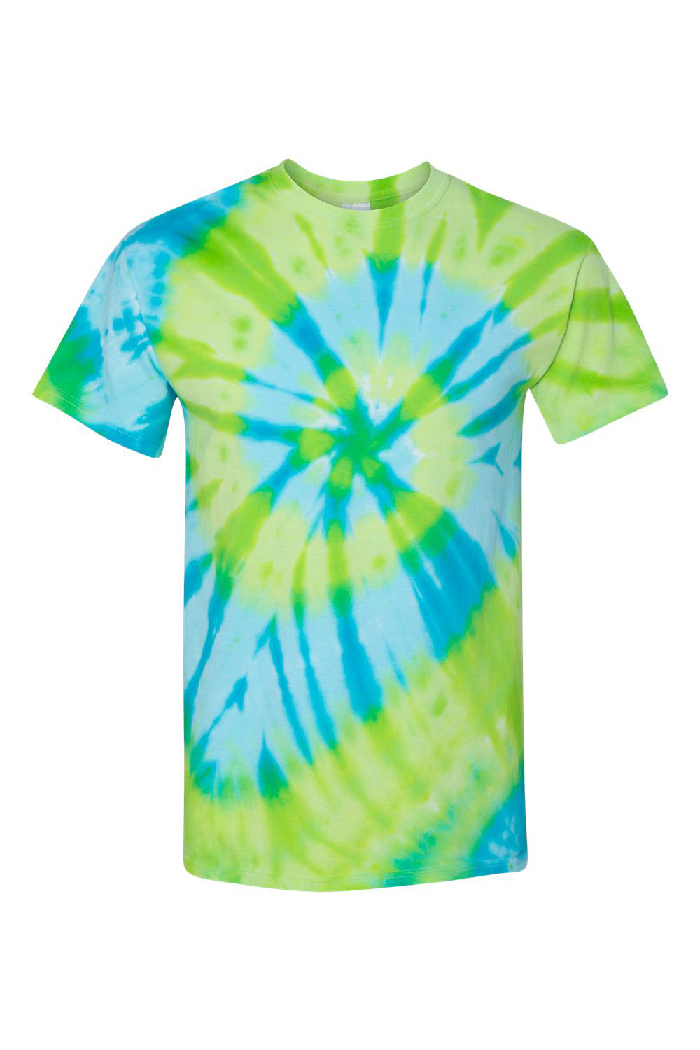 Dyenomite 200TY Mens Typhoon Tie Dyed Short Sleeve Crewneck T-Shirt Bora Bora Flat Front