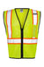 Kishigo 1527-1528 Mens Economy Contrasting Vest w/ Zippered Front Lime Green Flat Front