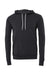 Bella + Canvas BC3719/3719 Mens Sponge Fleece Hooded Sweatshirt Hoodie Dark Grey Flat Front