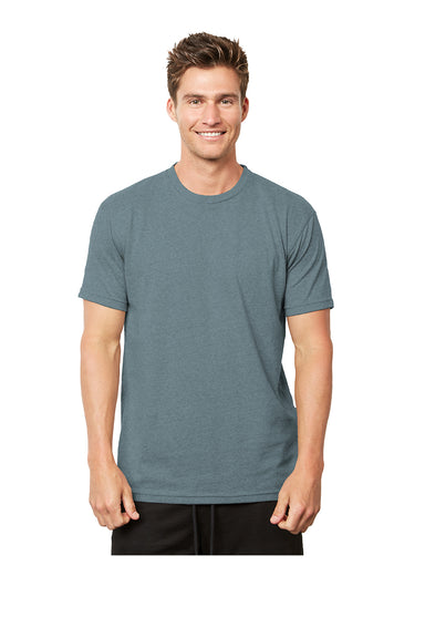 Next Level 4600 Mens Eco Short Sleeve Crewneck T-Shirt Heather Pacific Blue Model Front