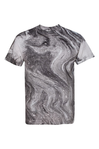 Dyenomite 200MR Mens Marble Tie Dyed Short Sleeve Crewneck T-Shirt Black Flat Front