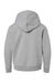 LAT 2296 Youth Fleece Hooded Sweatshirt Hoodie Heather Grey Flat Back