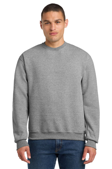 Jerzees 4662M/4662/4662MR Mens Super Sweats NuBlend Pill Resistant Fleece Crewneck Sweatshirt Oxford Grey Model Front