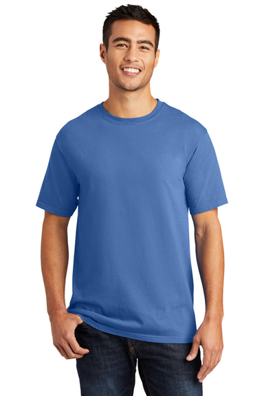 Port & Company PC099 Mens Beach Wash Short Sleeve Crewneck T-Shirt Blue Moon Model Front