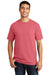 Port & Company PC099 Mens Beach Wash Short Sleeve Crewneck T-Shirt Fruit Punch Pink Model Front