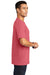 Port & Company PC099 Mens Beach Wash Short Sleeve Crewneck T-Shirt Fruit Punch Pink Model Side