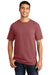 Port & Company PC099 Mens Beach Wash Short Sleeve Crewneck T-Shirt Red Rock Model Front