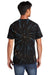 Port & Company PC147 Mens Tie-Dye Short Sleeve Crewneck T-Shirt Black Galaxy Spiral Model Back