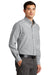 Port Authority S639 Mens Easy Care Wrinkle Resistant Long Sleeve Button Down Shirt w/ Pocket Charcoal Grey Model 3q