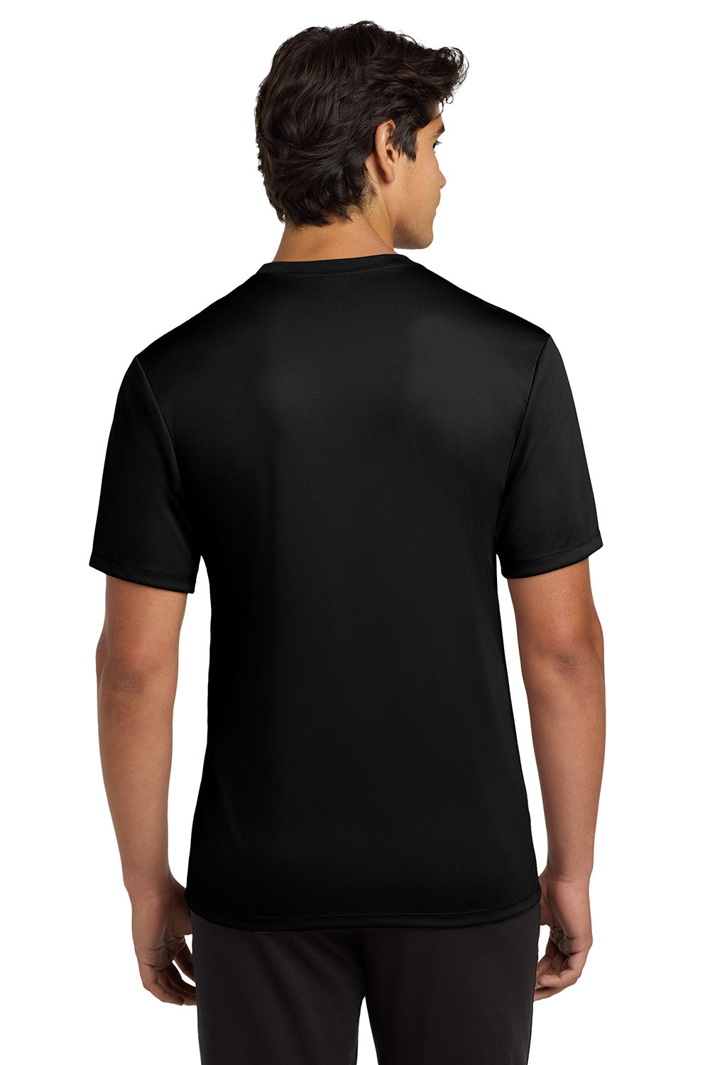 Hanes 4820 Mens Cool DRI FreshIQ Moisture Wicking Short Sleeve Crewneck T-Shirt Black Model Back