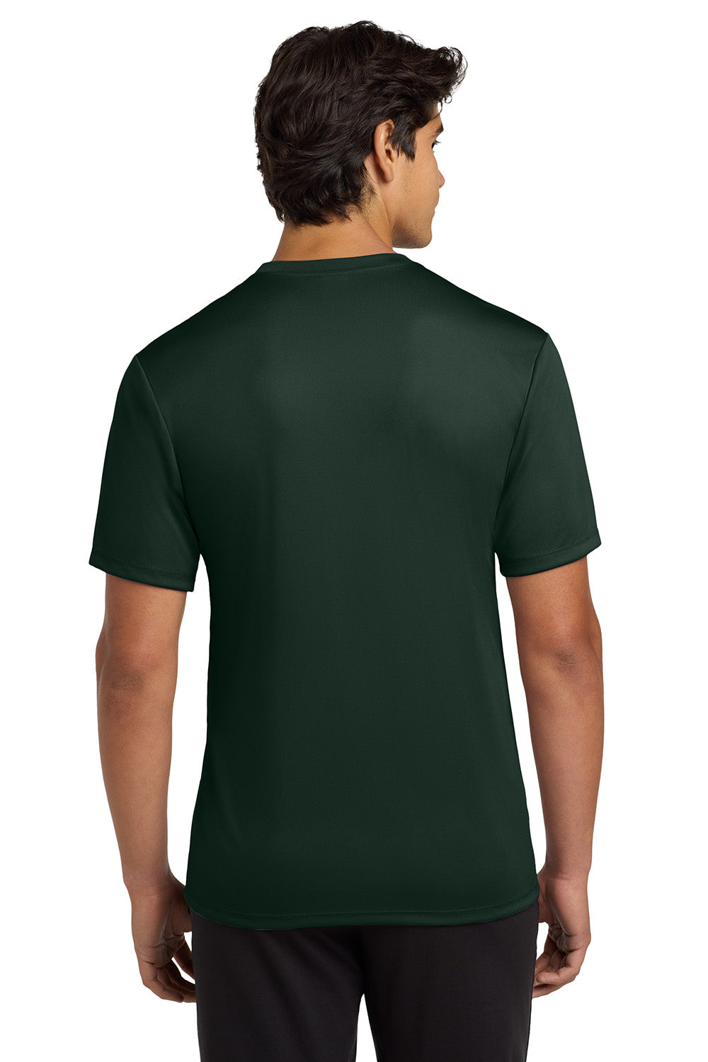 Hanes 4820 Mens Cool DRI FreshIQ Moisture Wicking Short Sleeve Crewneck T-Shirt Deep Forest Green Model Back