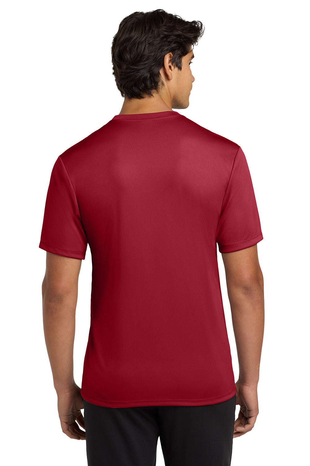 Hanes 4820 Mens Cool DRI FreshIQ Moisture Wicking Short Sleeve Crewneck T-Shirt Deep Red Model Back