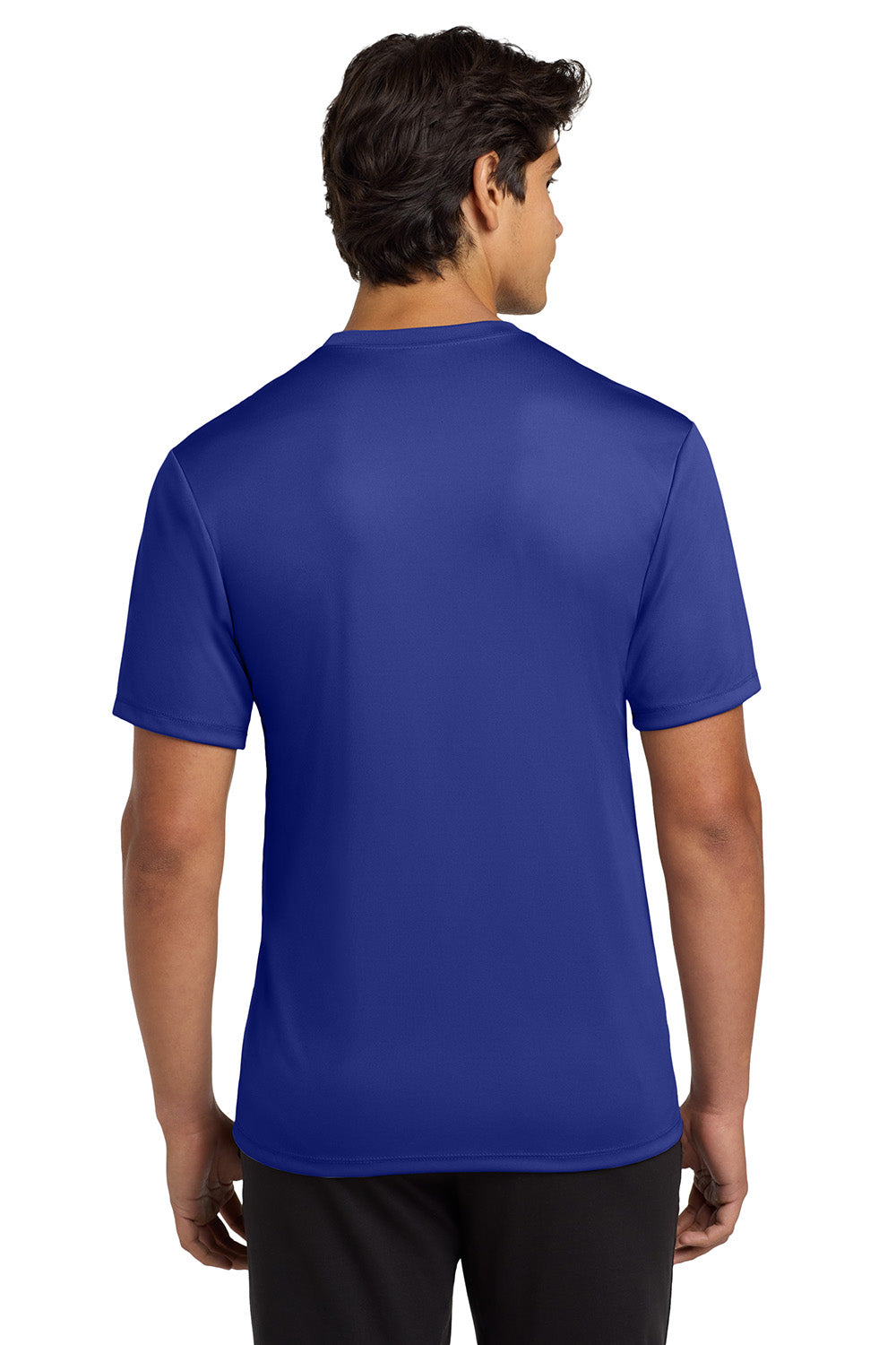 Hanes 4820 Mens Cool DRI FreshIQ Moisture Wicking Short Sleeve Crewneck T-Shirt Deep Royal Blue Model Back