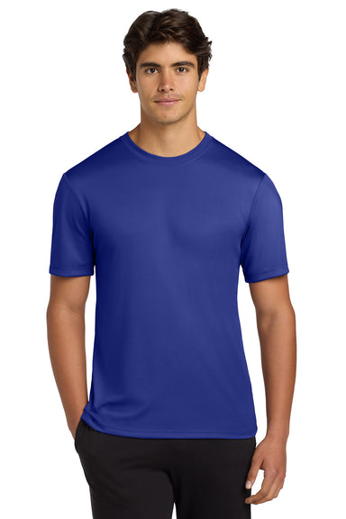 Hanes 4820 Mens Cool DRI FreshIQ Moisture Wicking Short Sleeve Crewneck T-Shirt Deep Royal Blue Model Front