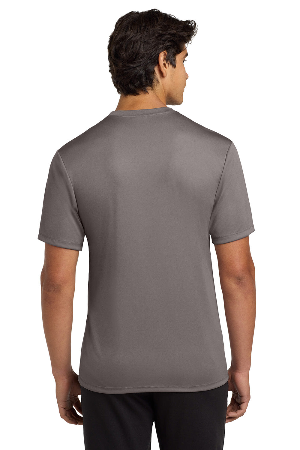 Hanes 4820 Mens Cool DRI FreshIQ Moisture Wicking Short Sleeve Crewneck T-Shirt Graphite Grey Model Back