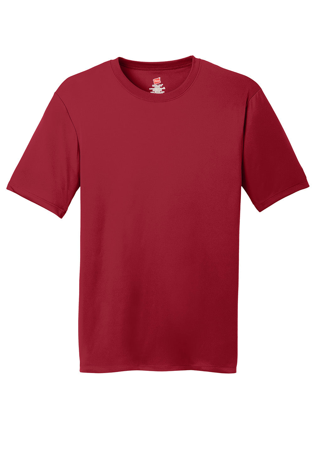 Hanes 4820 Mens Cool DRI FreshIQ Moisture Wicking Short Sleeve Crewneck T-Shirt Deep Red Flat Front