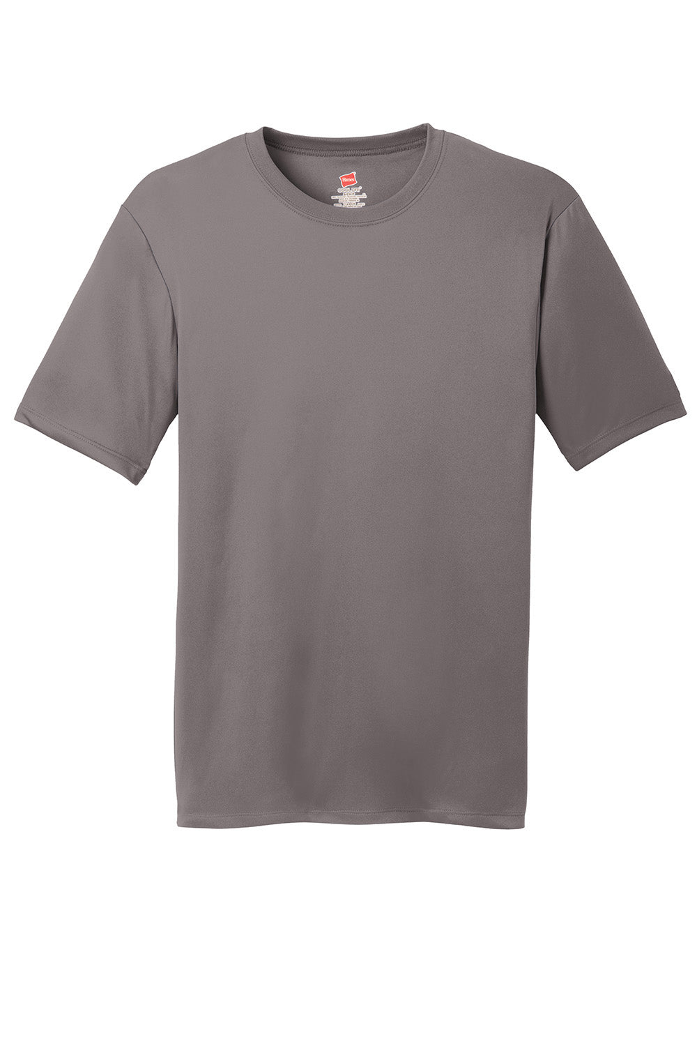 Hanes 4820 Mens Cool DRI FreshIQ Moisture Wicking Short Sleeve Crewneck T-Shirt Graphite Grey Flat Front