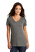 District DM1170L Womens Perfect Weight Short Sleeve V-Neck T-Shirt Heather Charcoal Grey Model Front