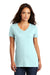 District DM1170L Womens Perfect Weight Short Sleeve V-Neck T-Shirt Seaglass Blue Model Front