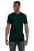 Hanes 4980 Mens Nano-T Short Sleeve Crewneck T-Shirt Deep Forest Green Model Front