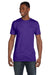 Hanes 4980 Mens Nano-T Short Sleeve Crewneck T-Shirt Purple Model Front