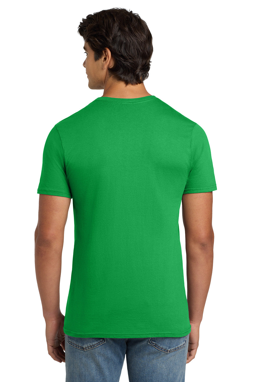 Hanes 4980 Mens Nano-T Short Sleeve Crewneck T-Shirt Kelly Green Model Back