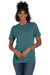 Hanes 4980 Mens Nano-T Short Sleeve Crewneck T-Shirt Heather Cactus Green Model Front