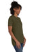 Hanes 4980 Mens Nano-T Short Sleeve Crewneck T-Shirt Heather Military Green Model 3Q