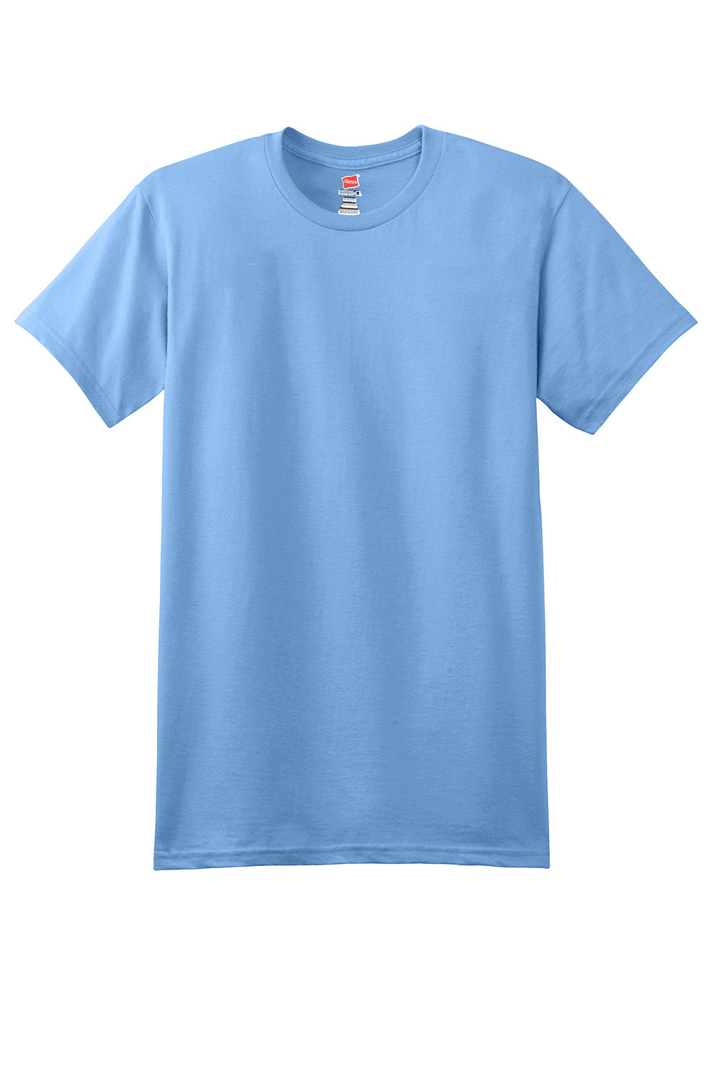 Hanes 4980 Mens Nano-T Short Sleeve Crewneck T-Shirt Carolina Blue Flat Front